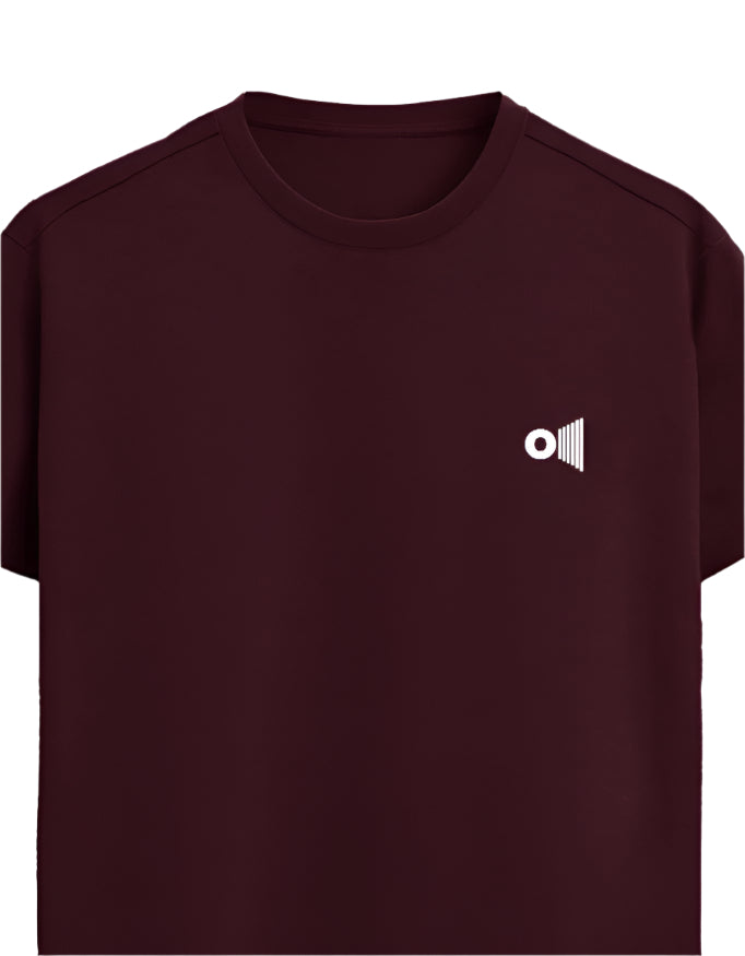 Outspoken unisex maroon Supima t-shirt with crew neck and small white logo on chest