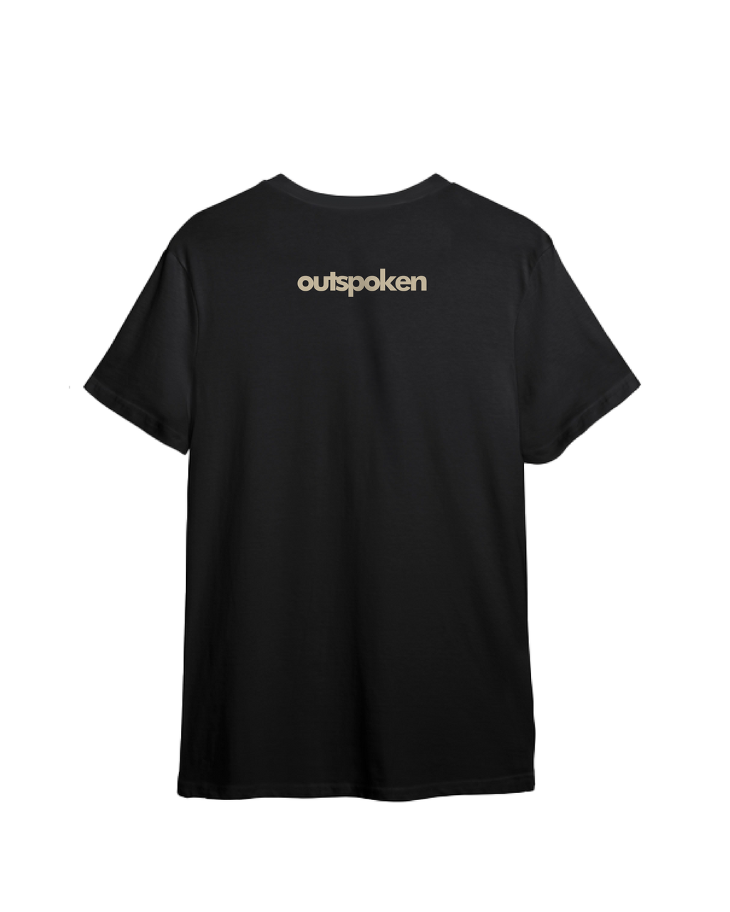Outspoken black classic fit presidential shirt with logo on back for casual wear