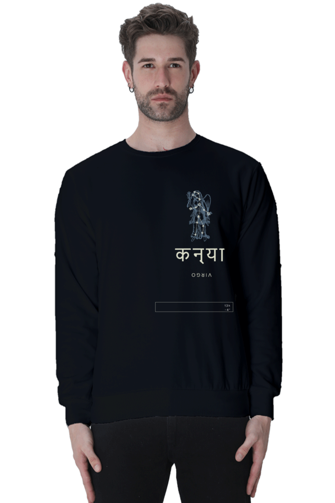Black Indian culture graphic sweatshirt featuring traditional Odia script and design worn by male model