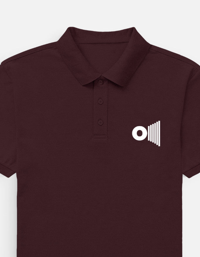 Outspoken maroon indian culture polo for men with collar and button placket