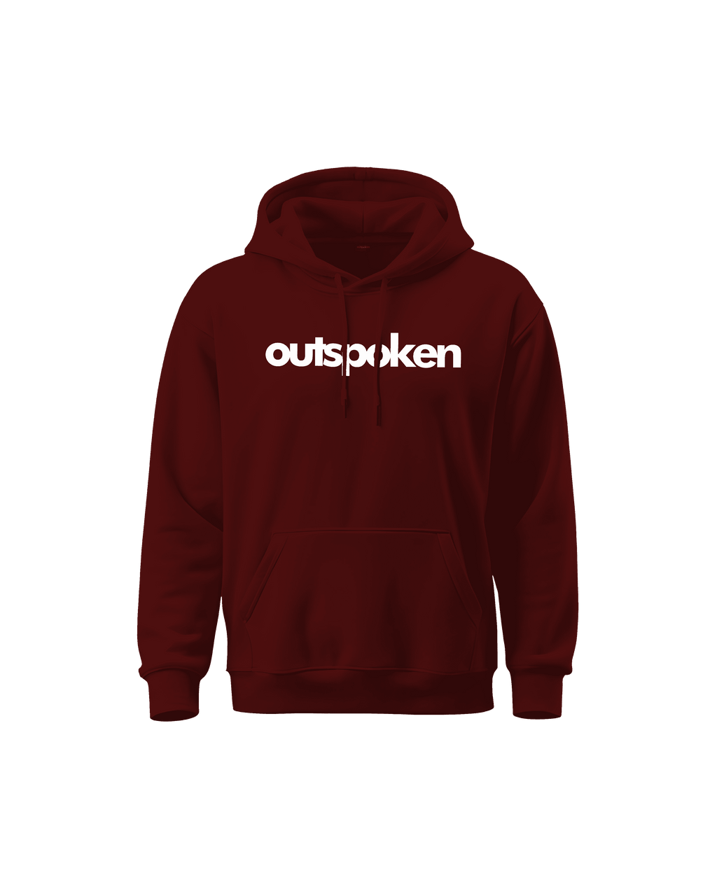 Outspoken maroon hoodie with white logo print, a stylish option in Indian heritage hoodies