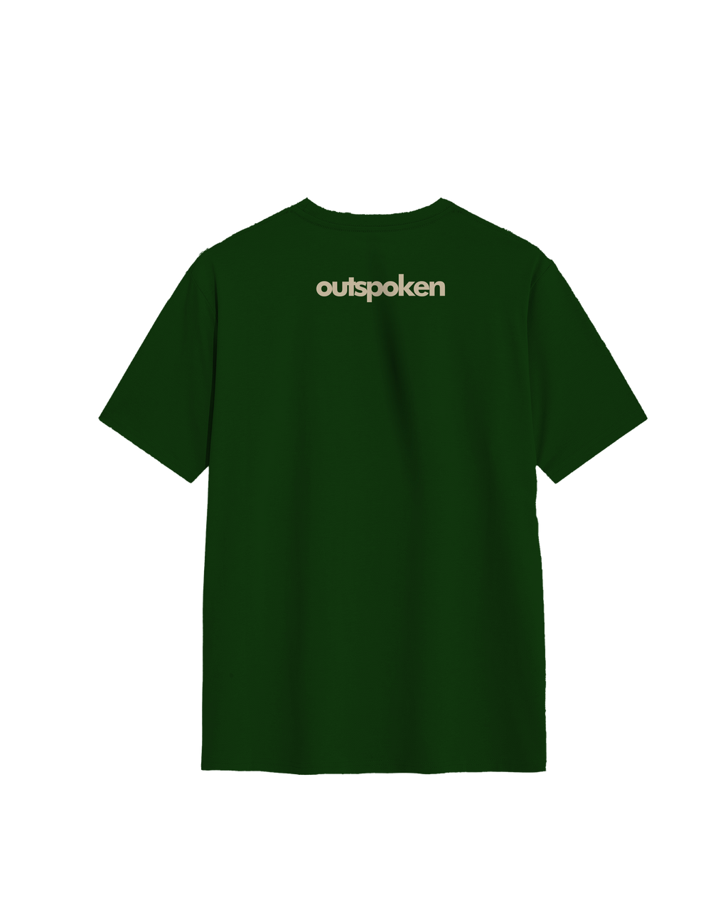 Dark green Kaziranga t-shirt by Outspoken with short sleeves and logo print on the back