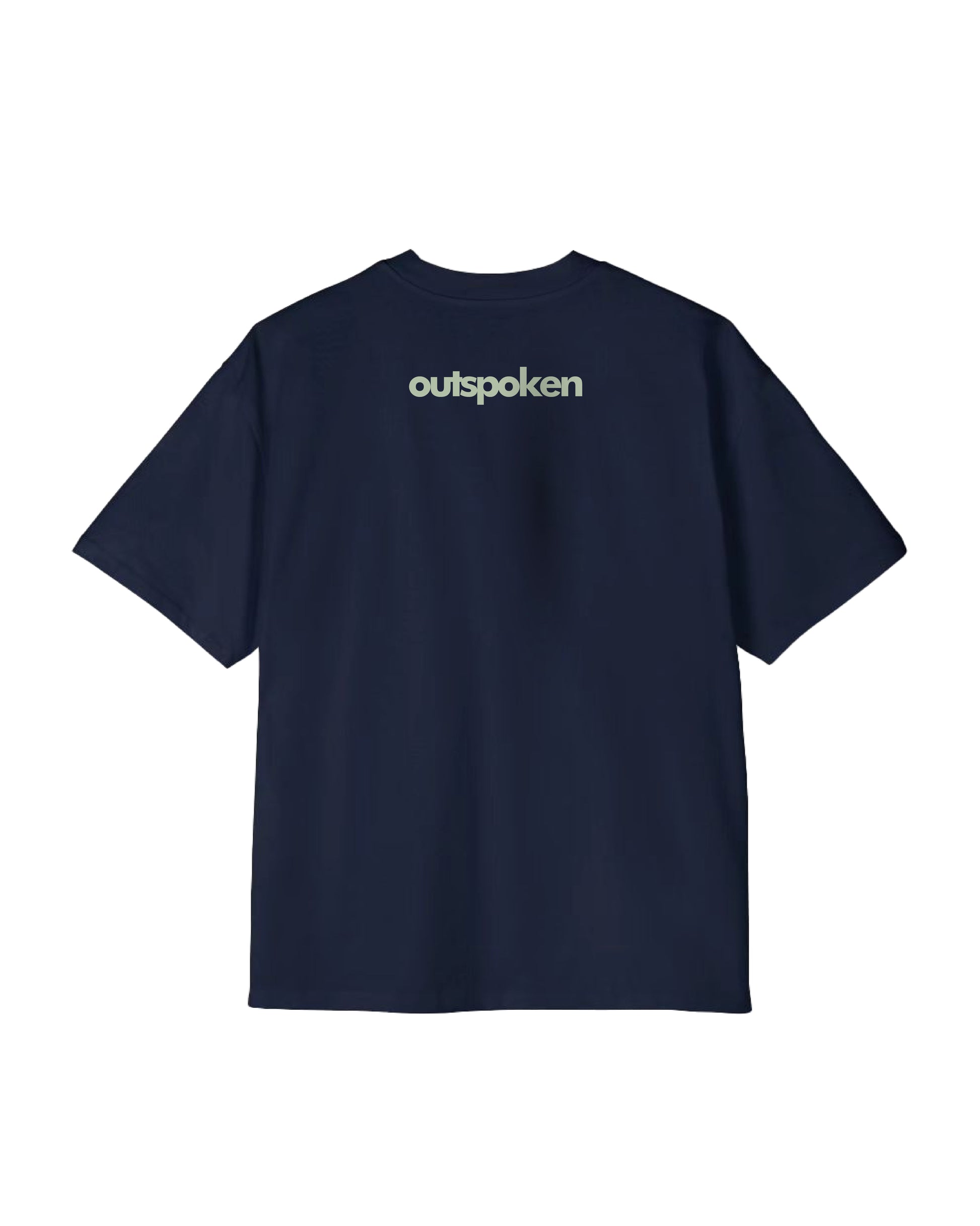 Outspoken navy blue Khalsa oversize t-shirt with small logo print on the back